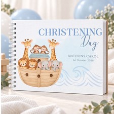 Noah's Ark Baby Shower Personalised Guestbook Gift - Memory Book - Photo Album