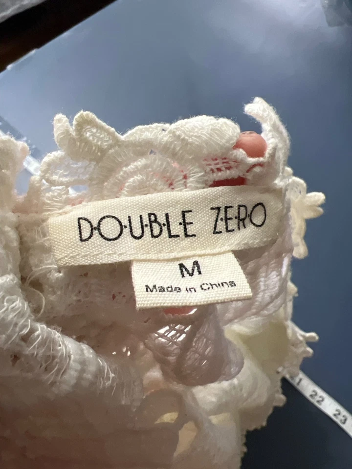 Cárdigan de encaje floral Double Zero M capas femenino blanco Foto 2 de 4