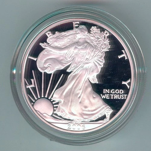 2006-W U.S. SILVER AMERICAN EAGLE - KM#273 - ORIG. MINT BOX, CASE & COA - PROOF