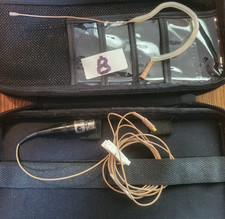 Countryman E6 microphone with 1mm cable, TA4F connector, and mic case.