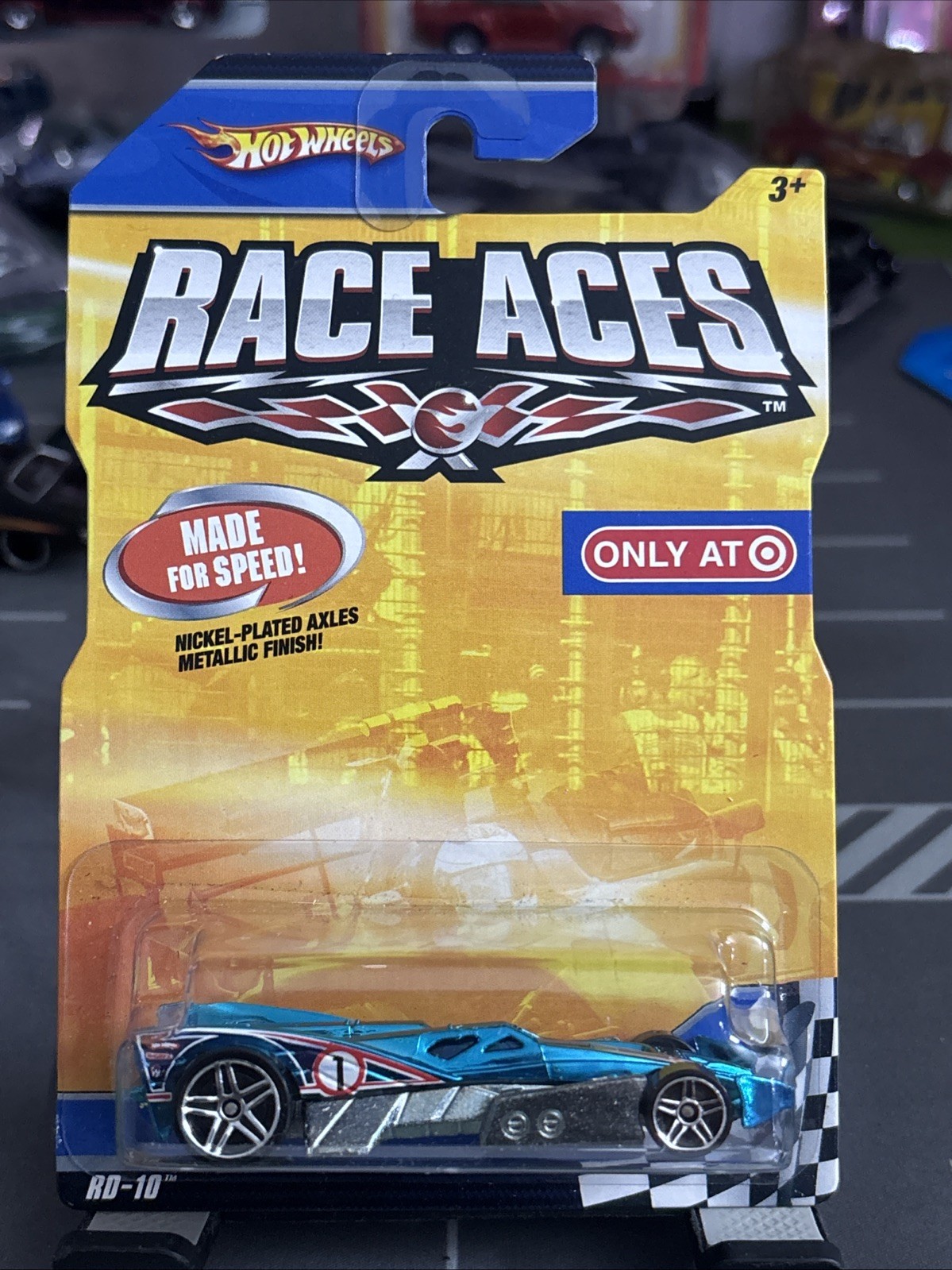 2009 Hot Wheels Race Aces RD-10 Target Exclusive Blue - New Old Stock