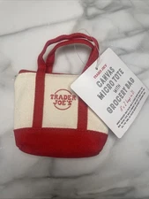 Trader Joe’s Canvas Micro Tote Navy Red - New w/ Tags - 2025 Christmas Limited