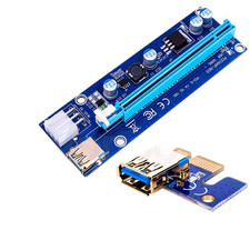PCIe x1 to x16 GPU Riser Cable 009S with USB 3.0 Extension Adapter///