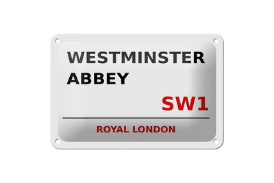 mrdeco Metall Schild 12x18cm gewölbt Royal Westminster Abbey SW1 Schild