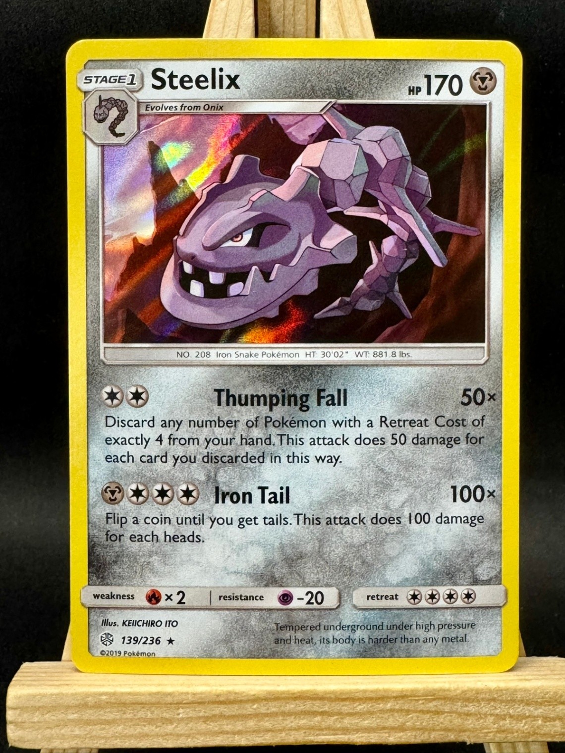 Steelix Holo Rare Pokemon Trading Card Game SM - Cosmic Eclipse 139/236 NM/LP
