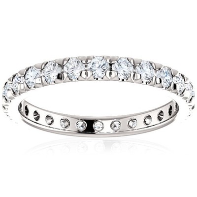 1 Ct Diamond Wedding Eternity Ring 14k White Gold
