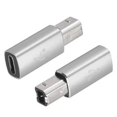 USB C to Printer  Convert Adapters Type C to USB B Adapters Silver /1 Pcs