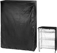 Wire Rack Cover 48x18x72 | Waterproof Dustproof 210D Oxford, (Black), Double Zip