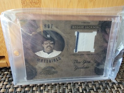 2003 Reggie Jackson Timeless Treasures HOF Materials Yankees Jersey 03/25