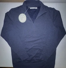Criquet Quarter Zip Pullover Sweater Men’s Medium Long Sleeve Navy Blue Golf NWT