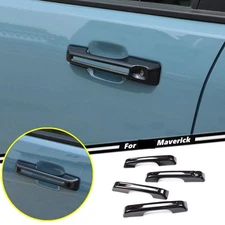 4PCS Gloss Black Car Door Handles Trim Cover For Maverick 2022-2024 Accessories