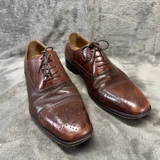 Florsheim Leather Brown Wingtip Oxford Dress Shoes Brogue Lace Up Shoes