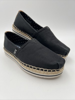 Skechers BOBS Shoes Womens 6.5 Breeze Casual Slip On Loafers 32719 Black Fabric