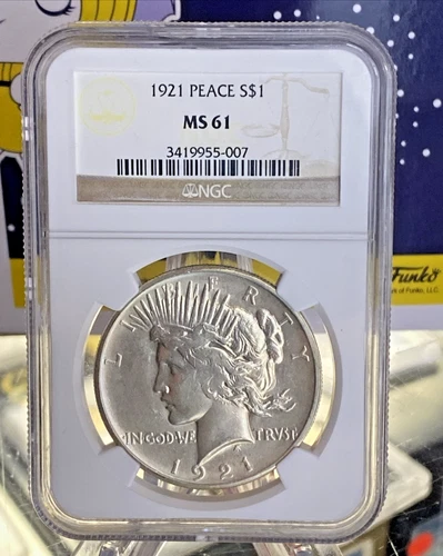 NGC MS61 ~ 1921 PEACE DOLLAR S$1 ~ NICE LUSTER ~ GREAT DETAILS