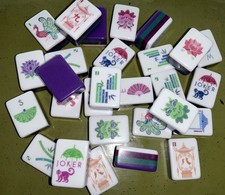 American Mahjong Tiles Deep Purple Engraved 4...