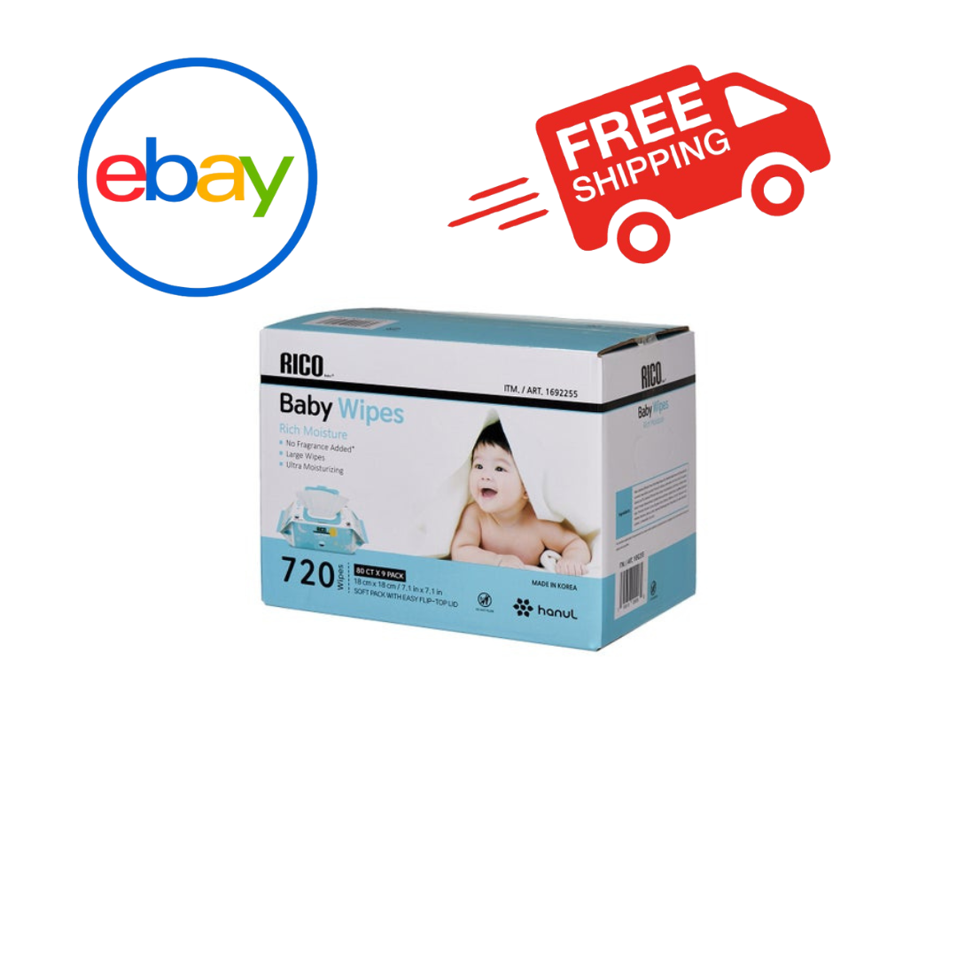 RICO Baby Wipes 720-Count – Hypoallergenic, ( not ship to AK