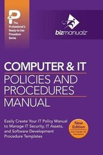 COMPUTER & IT POLICIES AND PROCEDURES MANUAL By Bizmanualz - Hardcover **NEW**