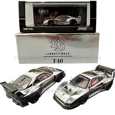 INNO64 Ferrari F40 LBWK Liberty Walk Widebody Cromato 1:64 HTF + Vetrina