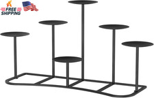 Smtyle Fireplace Christmas Candelabra Candle Holder - Black Matte Geometric Mult