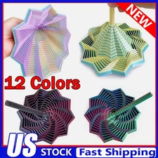 3D Printed Expanded Sensory Fidget Star Model Visual Whirling Spiral Ornament KU
