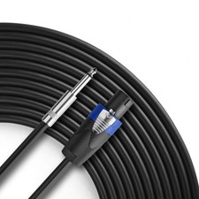 Pro 100 Feet 12AWG Patch Speaker Cords - 100ft Speakon to 1/4" Professional S...