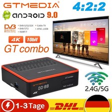 4K Android Smart TV Box Sat DVB-T/T2 WLAN Streaming Player mit Sprachsteuerung