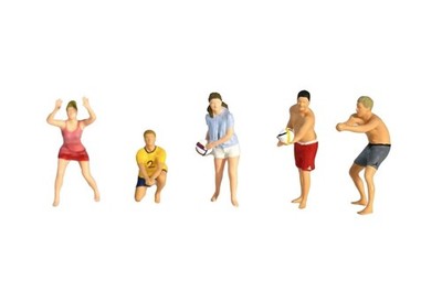 1:64 Painted Figure Mini Model Miniature Resin Diorama Sand Volley Ball Player