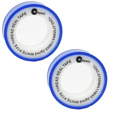 2x PTFE Teflon Threaded Sealing Tape Adhesive Plumbers Water Tight 10m x 12mm