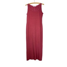 Peruvian Connection Red Pima Cotton Maxi Dress Womens S Casual Travel Lagenlook