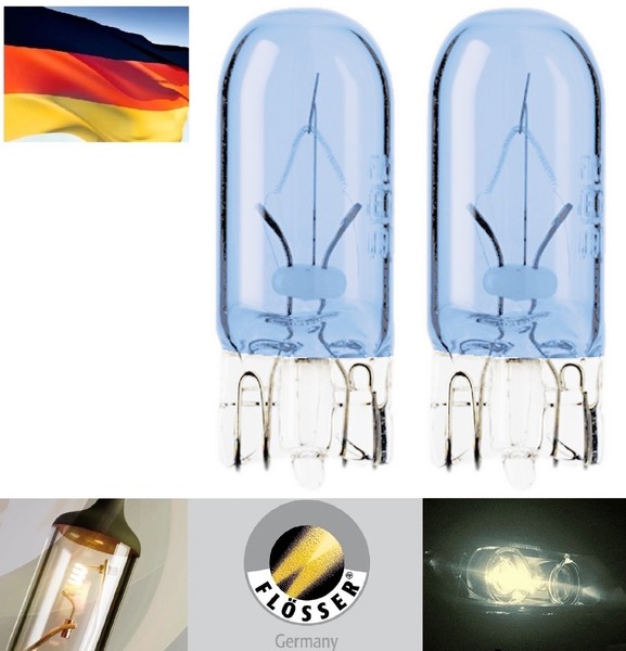 Flosser Miniature 194 2825 W5W 4K 2X Leuchtmittel 5W 12V Wedge OE-image