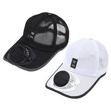 Solar Fan Hat Sun Visors Hat Summer Breathable Mesh Cap Solar USB Charging