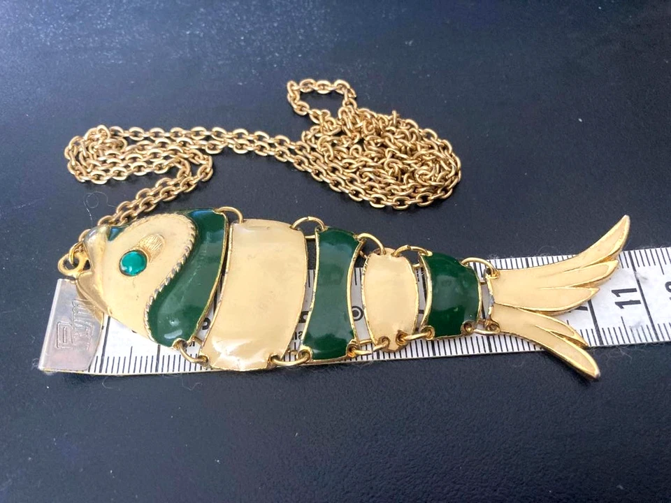 chaine avec pendentif emaille vintage - Photo 2/4