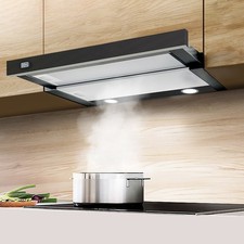 90cm Integrated Cooker Hood Telescopic Extractor Fan w/ Touch Control LED Light