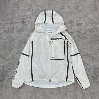 Columbia Montrail OutDry Jacket Women L White Gray Reflective Hooded Trail #R1