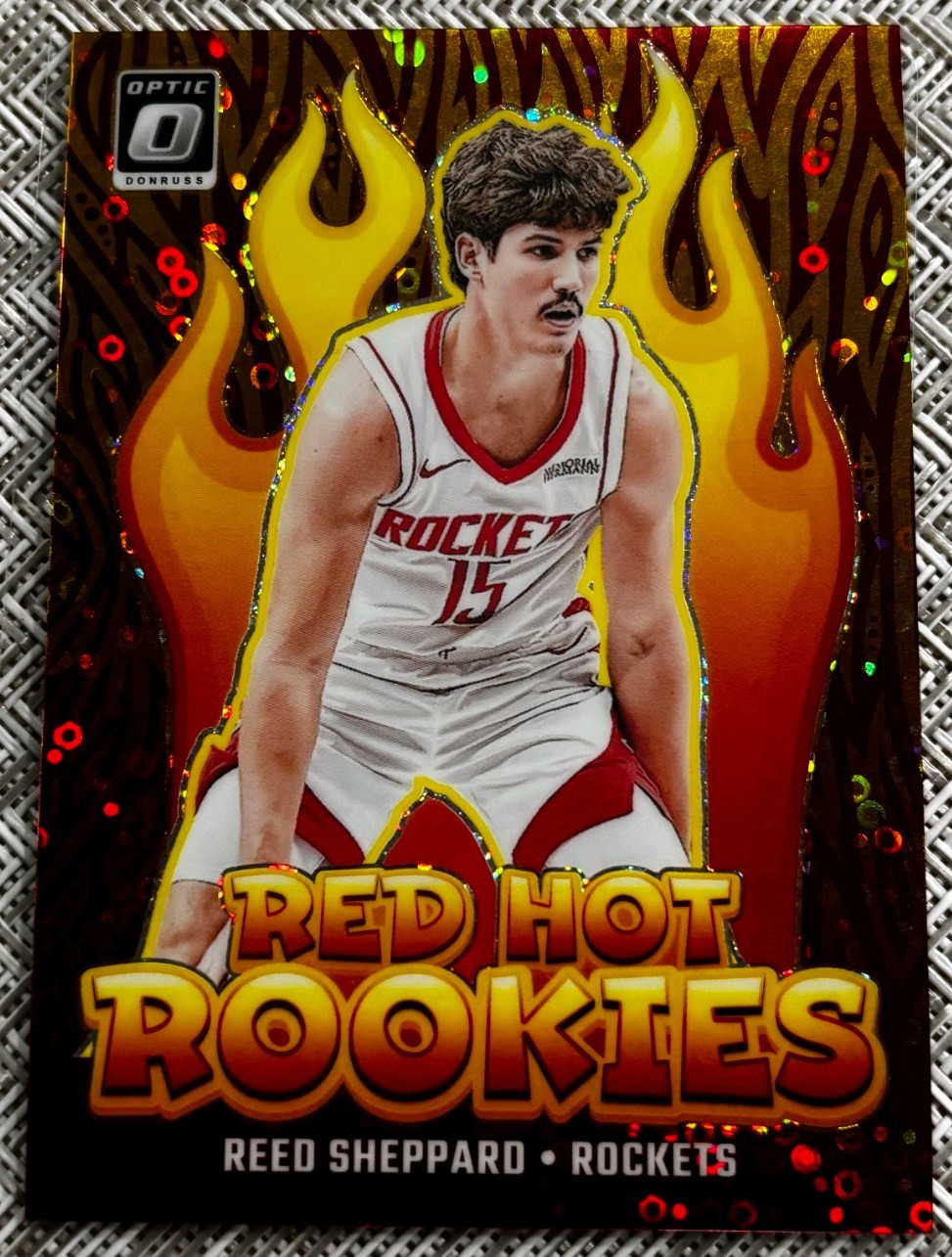 2024-25 Donruss Optic Reed Sheppard Red Hot Rookies /10 Gold Fast Break Disco