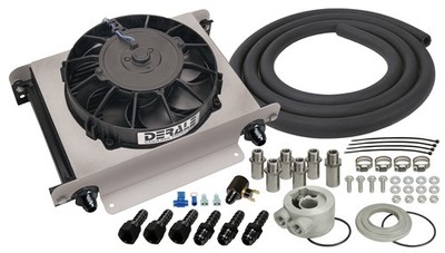 Derale 15660 25 Row Hyper-Cool Remote Engine Oil Cooler Kit -8AN
