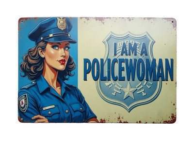 Deko Blechschild ''I am a Policewoman'' 30 x 20 cm