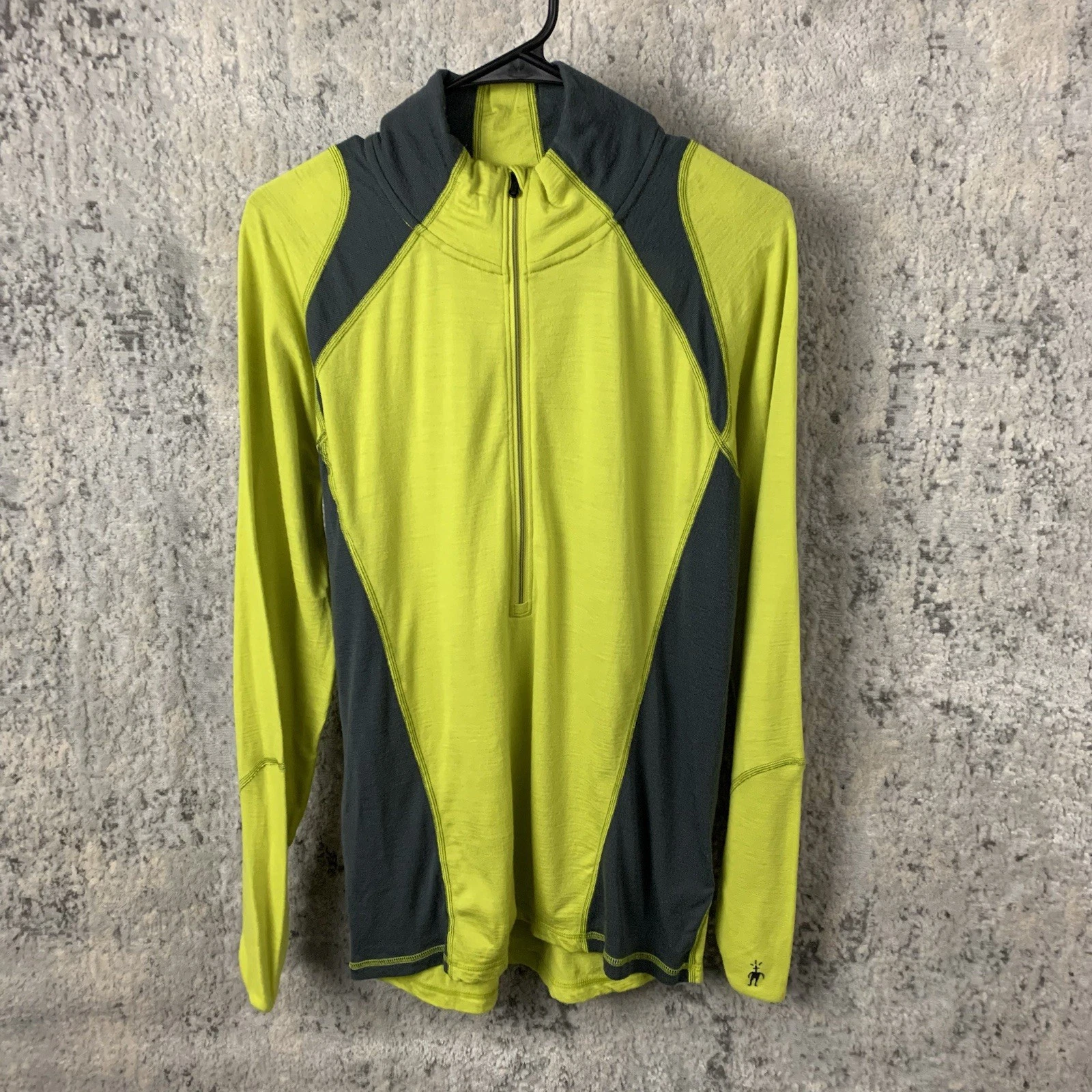 Smartwool Quarter Zip Base Layer Medium Green Outdoors Pullover Merino Mens