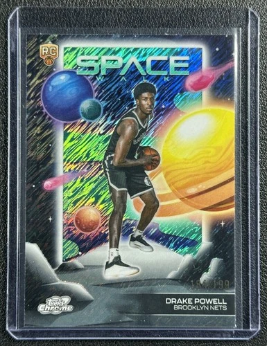 DRAKE POWELL 2025-26 TOPPS COSMIC CHROME SPACE WALK AQUA REFRACTOR RC 184/199