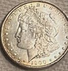 1900 O Morgan an AU with tons of luster, coin is bright free ship Sigma tested++