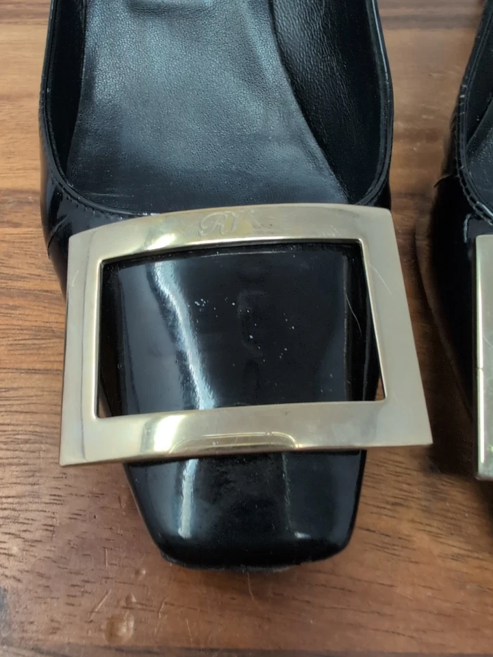 2 ROGER VIVIER Trompette Navy Blue/Black 36 US 6 Women's Patent Leather Pumps  - Image 4 of 4