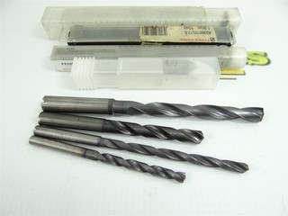 4 AlTiN COATED SOLID CARBIDE DRILLS 5.16MM 7.5MM & 8.5MM DIA GUHRING