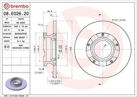 2X Brembo Bremsscheibe Prime 08.E026.20 FüR Ford Transit Custom V362 Bus F3 V363