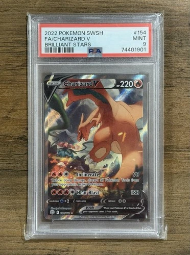Pokémon SWSH Alternate Art Charizard V Brilliant Stars PSA 9 154/172