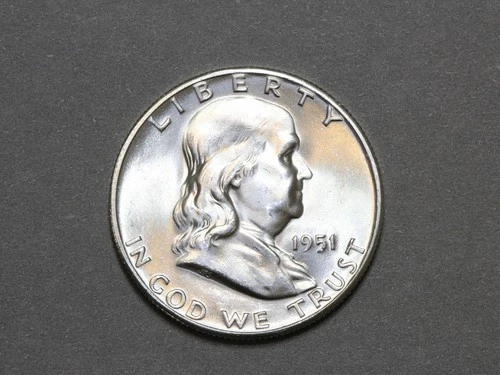 1951-S 50C Franklin Silver Half Dollar Gem Bu