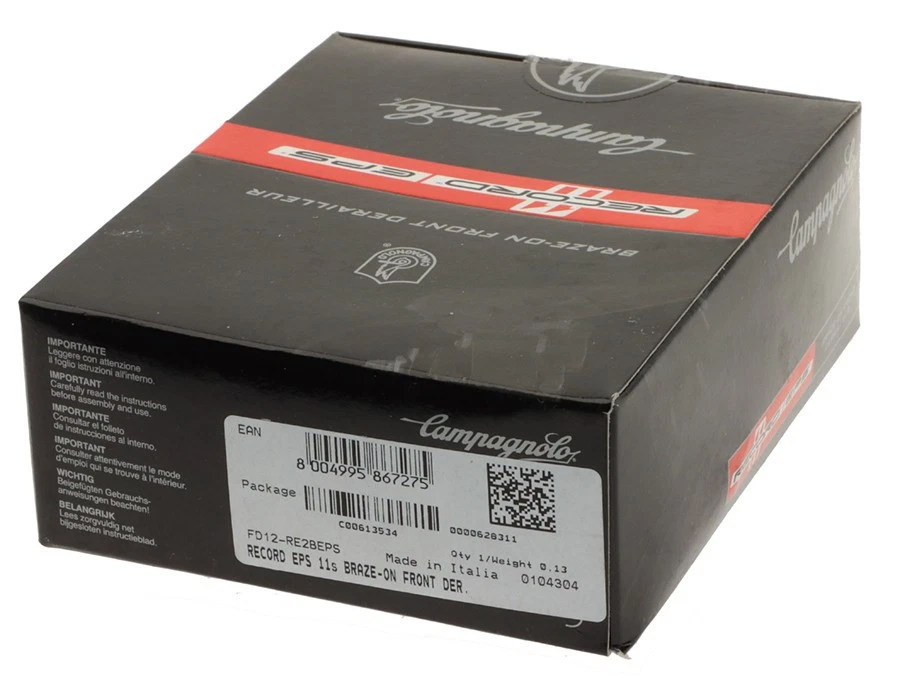 Desviador delantero Campagnolo Record 11 EPS doble soldadura fuerte FD12-RE2BEPS NUEVO NOS Foto 3 de 4