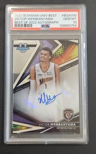 2022 Bowman U Best Victor Wembanyama Autograph Pop 76 DISCOUNT! No. BOA-VW PSA10