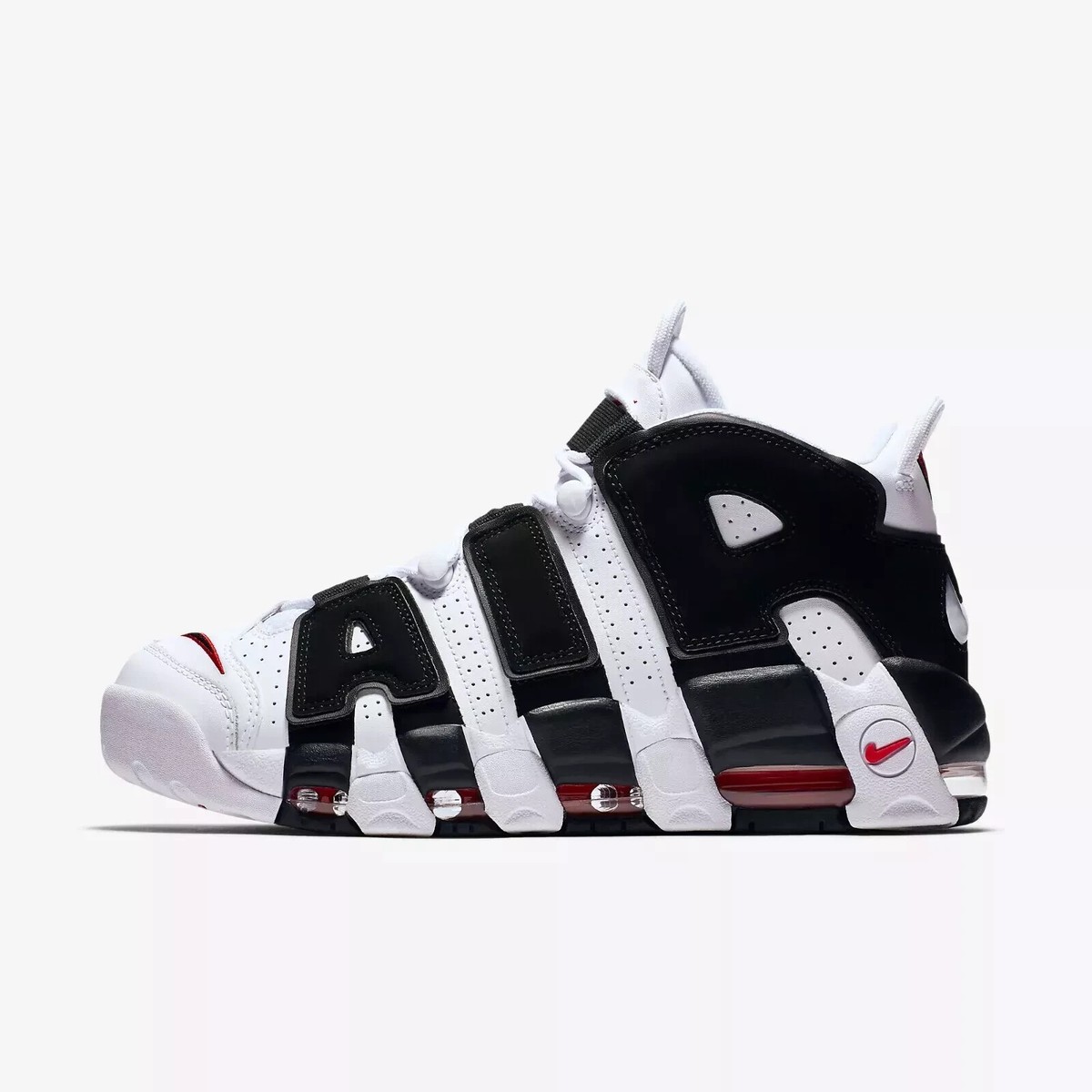 Nike Air More up Tempo White Black University Red 414962-105 Men's