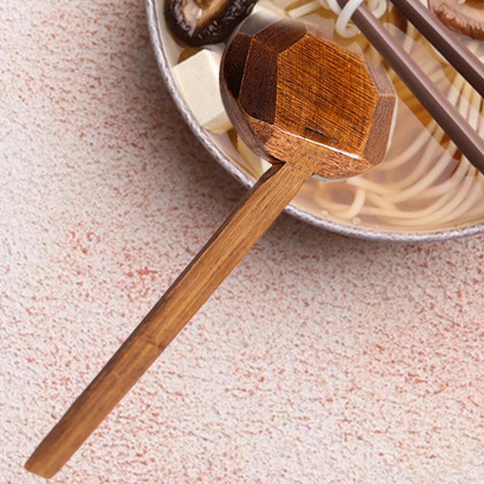 Ложки рамен для супа азиатская японская посуда с длинной ручкой деревянные столовые приборы  - Изображение 4 из 4