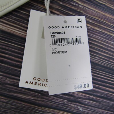 その他 Y Good American NEW Large Size 3 Ivory White Cheeky Basic Swimsuit